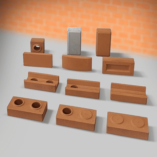 Linha de produtos TerraCotta: tijolos de encaixe, meios tijolos, pastilhas, briks e canaletas